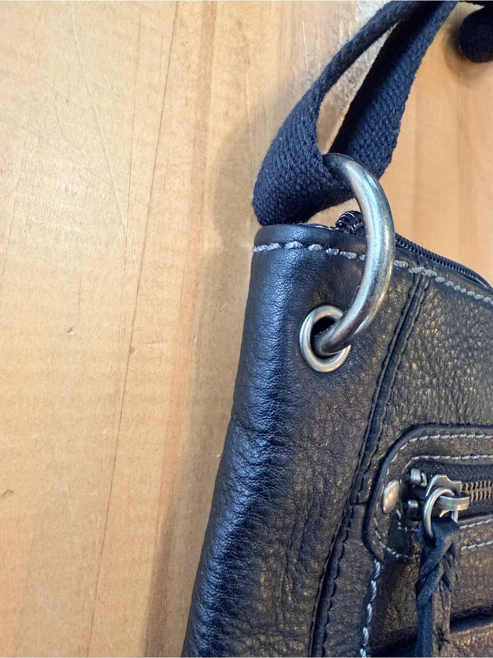 NEW The Sak Black Leather Crossbody Pocket Bag NWT